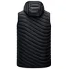 STG 2023 Mannen Mouwloze Donsvesten Effen Vest Met Capuchon Jassen Mode Mannelijke Winter Casual Zakken Vest Winddicht Jas 240125