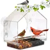 Other Bird Supplies House Type Feeder Acrylic Transparent Window Viewing Feeders Tray Birdhouse Pet Water Adsorption