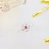 Cluster Rings YM2024 Pink Diamonds 0.08ct Solid 18K Gold Female's Diamond Wedding Engagement For Women