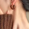 Kshmir – boucles d'oreilles en résine ambre en forme de U pour femmes, Vintage, mode, bijoux en métal élégants, accessoires de voyage, 2024