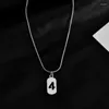 Pendant Necklaces INS Lucky Number Necklace Gold Color Stainless Steel Link Chain Niche Design Light Luxury Temperament Simple Clavicle