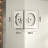 Relojes de pared Reloj blanco Esquina Doble cara 3D Diseño moderno Sala de estar Decoración Reloj Comedor Decoración Mute LED
