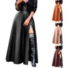 Skirts Overall Skirt For Women Woman Sexy Leather Clothes High Split Irregular
