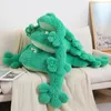 Enorme grande sapo brinquedo de pelúcia recheado bonito animal plushies boneca sapos verdes lance travesseiro almofada decoração de casa crianças presente de aniversário para menino 240202
