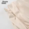 Skirts PixieKiki Satin Mini Pleated Skirt French Vintage Balletcore Y2k Double Layer A-line Short For Women 2024 P67-EZ30