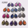 Boucles d'oreilles en pierre géométrique naturelle colorée, bijoux en gros pour femmes, 3938