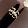 band ring geometry 18k Rings 12 style open ring 18K gold plated size 6 7 8 9 ring twist rings with stone anillos Ring opening ring 3 colour jewlry Rings set gift