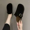 Terlik Sonbahar Kadınlar Düz Katırlar Ayakkabı Moda Kapalı Ayak Tip Süet Katı Platform Kadın Açık Hava Günlük Ofis Bayanlar