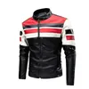 Jaqueta de couro da motocicleta dos homens marca casual quente velo motociclista bombardeiro jaqueta masculina à prova vento inverno vintage casaco 240122