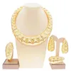 est Luxury Brazil Gold Plated Jewelry Set Ladies Exquisite Necklace Earrings Ring Bracelet Gift H00103 240118