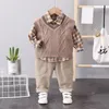 Ensembles de vêtements enfants automne ensemble pull pour enfants gilet coréen trois pièces printemps bébé garçon mode enfant en bas âge fête garçons tenues