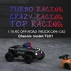 Turbo Racing 1 76 C82 RC Truck Car Mini Pełne proporcjonalne zabawki samochodowe RTR z fajnymi światłami dla dzieci i dorosłych prezent 240127