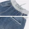 Été femmes jean taille haute grande taille Denim Capris femme sarouel ample 4xl 5xl 6xl 8xl 240131