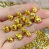 1PCS Pure 999 24K Yellow Gold Bead Men Women DIY Lucky Star Money Bag Pendant 021g 240122