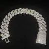 Big Guy Heavy Miami Cuban Link Chain Helt Iced Out Moissanite Diamond Armband 18mm 3 Rows Thicken Hip Hop