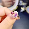 Küme Yüzükleri FS 4 6 Doğal Safir/Topaz/Garnet/Diopside Ring S925 Kadınlar İçin Gümüş Güzel Moda Düğünleri Takı Meibapj