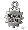 2021 Argento antico placcato Beach Bum Flower Charms lettere incise Gioielli fai da te Making7763156