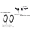 Ohrstecker 6 Paare Männer Punk Edelstahl Titan Stahl Schwarz Runde Einfache Drop Hoop Ohrschmuck Hip Hop Straße Jungen Geschenke