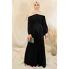 Abbigliamento etnico Moda musulmana Hijab Dubai Abaya Abiti lunghi Donna con fasce Islam Pianura africana Eid Ramadan Musulman