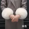 Kobiety grube futro mankiety zimowe sztuczne lis futra elastyczne zasilanie ciepłe pluszowe wiatroodporne kurtki opaski na rękę 240125