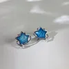 Stud Earrings Blue Starfish Pentagonal Stars Fresh And Niche Design Personalized