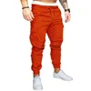 MULTI-POCKE MÄNSLASSVÄRDE SVÄTBANTER SOLID FÄRG TACKSTRING Harem Pants Outdoor Sports Streetwear 12 Färger Jogging Pencil Pants 240124