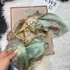 BYSIFA|Sciarpa di seta verde chiaro Moda donna Primavera Estate Sciarpe da spiaggia floreali Scialli Autunno Inverno Sciarpe lunghe Avvolge 180 * 110 cm 240127