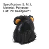 Cat Costumes Funny Pet Cosplay Noworzeka poliestru Lwa Mane Design Pies Wig Hat Creative 3 rozmiary dla szczeniaka