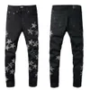 Lila jeans designer män lila jeans kvinnor man amirs smal fit denim brev tryck byxor lyxiga semester utomhus jeans mens streetwear stora storlek byxor jeans 956