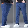 Jeans da uomo di grandi dimensioni in tessuto denim elasticizzato pantaloni di grandi dimensioni per 45150 kg Jeans Hombre Jeans a gamba larga Pantalon Homme 240131