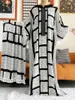 Ethnic Clothing 2024 African Lady Eid Dress With Big Scarf Cotton Wave Point Printed Loose Floral Boubou Maxi Islam Women Short Sleeve Abaya