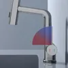 Robinets de lavabo de salle de bains Robinet à ressort rotatif avec pulvérisateur extractible à poignée unique pour eau froide