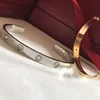 Love Bangl Three Diamonds Open Armband Par Style Gold Plated 18K Bangle Ladies Armband For Woman Designer Officiell Replica T0P 5A SMYCKE 027
