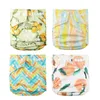 Babyland 4pcs/set Cloth Diapers Baby Shells Adjustable Reusable Baby Cloth Nappy Pocket Diaper Covers For Baby 3-15KG 240130