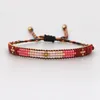 Link Bracelets Bohemian Vintage Ethnic Style Miyuki Rice Beads Geometric Pure Hand-woven Versatile Bracelet Women