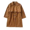 Manteau ZHIO 6-16 ans enfants Trench printemps automne garçons veste pardessus à manches longues col rabattu enfants coupe-vent haut vêtements