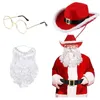 Bérets de fête de noël, Costume de Cosplay du père noël, accessoires de scène, chapeau de Cowboy à barbe blanche pour adultes, fournitures de jeu de rôle pour célébration de vacances