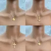 Pendant Necklaces Gold Plated Stainless Steel Necklace For Women With Cross Heart Lift Tree Simple Style