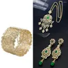 Collier boucles d'oreilles ensemble Sunspicems couleur or maroc Fatima Bijoux mariée arabe Bijoux de mariage goutte boucle d'oreille longue pendentif Bracelet Bracelet