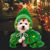 Ubrania dla psów kostium świąteczny kostium z kapturem z kapturem Sukienka Cosplay Święta płaszcz z gwiazdą i pompoms Tree Cape Santa Hat for Cats Psy