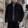 Herrenjacken 2024 Frühling Herbst Cord-Outwear Trendy Solid Slim Langarm-Shirt Männer Kleidung Lässige Reverskragen Knöpfe Mäntel