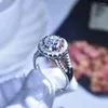 Pierścienie klastra s925 srebrne srebrne 3 s vs1 biżuteria moissanite pierścionka kobiety ślub 925 Birthstone Anel Box