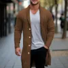 Mens Sticking Cardigan Jacket Coats Spring Autumn Slim Fit Coat Man British Style Button Long Sleeve Men Clothing 240130