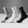Chaussettes de Compression respirantes pour hommes, bas de sport, basket-ball, cyclisme, évacuation de l'humidité, Tube à haute élasticité