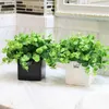 Kwiaty dekoracyjne sztuczne rośliny dekoracyjne estetyczna trawa zielona liść koniczyka kwiatowa donited bonsai dekoracja domu