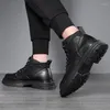 Stiefel männer Leder Schuhe Lace Up Mode Motorrad Knöchel Militär Für Männer Turnschuhe Mann Botas Hombre