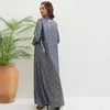 Etniska kläder Casual Ladies Robe Maxi Dress Muslim African Long Sleeve V Neck Loose Printed Classic 2024 Fall Vestidos XL