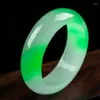 Cluster Rings Natural Green Jade Ring Women Fine Jewelry Accessories Genuine High Grade A Myanmar Jadeite Burma Jades Bands Mujer