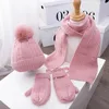 3 pçs inverno bebê chapéu cachecol luvas conjunto forro de pelúcia crianças gorro pescoço mais quente neve ao ar livre crianças bonés para meninas meninos 1-5y240125