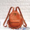 School Bags High Quality Coffee Yellow Orange Black Full Grain Genuine Leather Women's Backpack Cowhide Girl Female Shoulder Bag Lady M9898